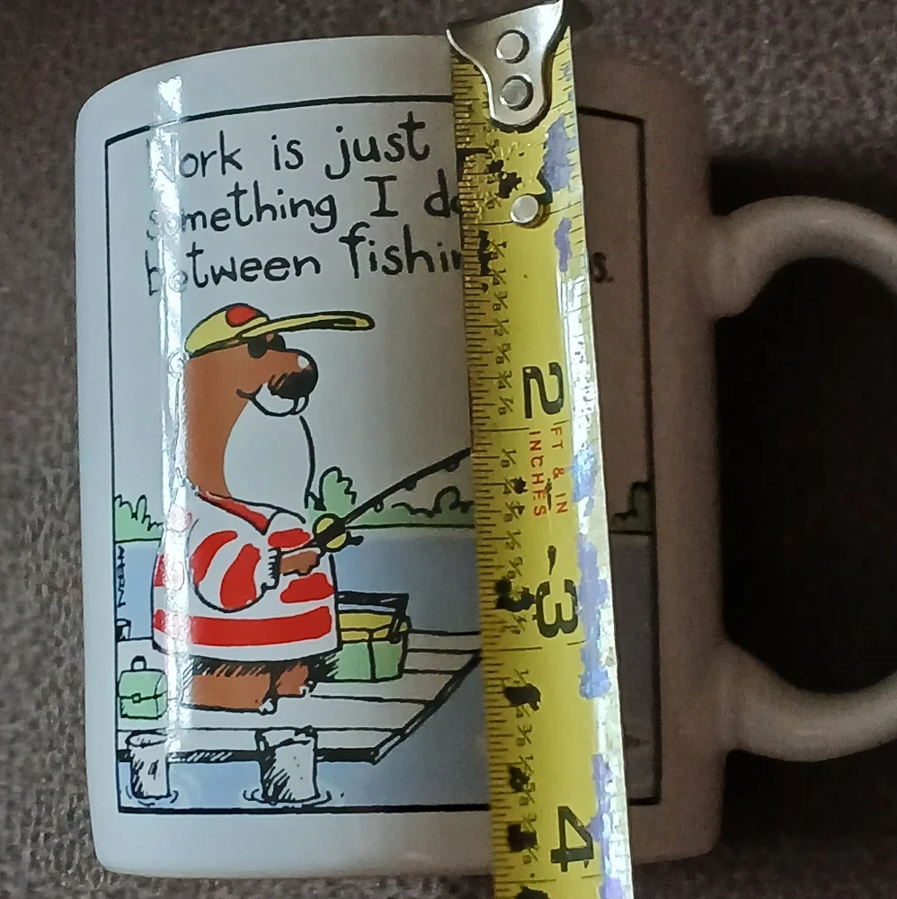 Hallmark Shoebox Greetings Fishing Bear Cartoon Mug Coffee Cup